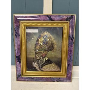 Vintage Barnes Elegance frame 15”x13” wood With‎ Michael Whalen “summer Queen”